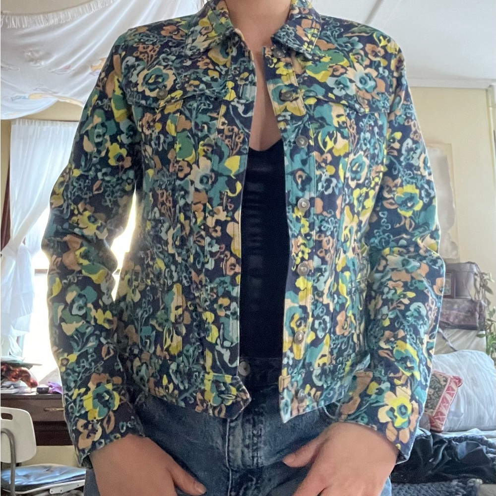 colorful jean jacket